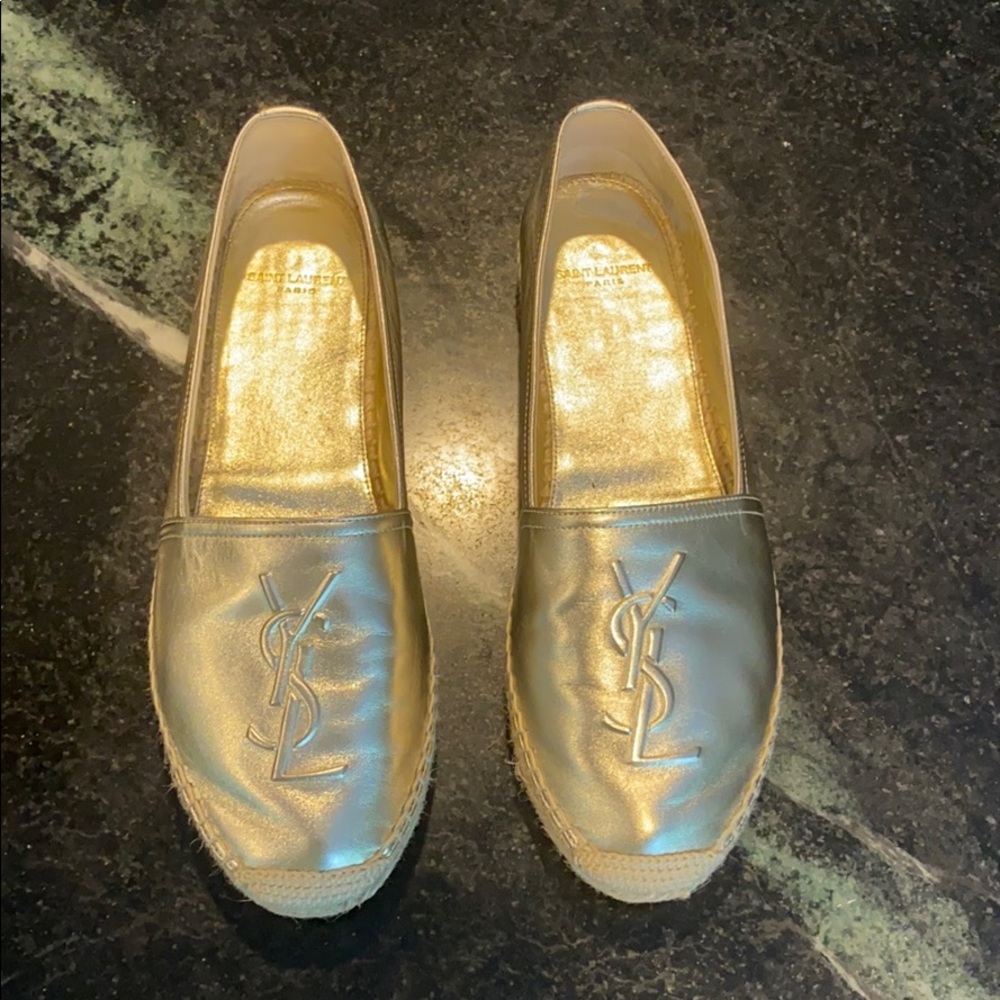 YSL espadrilles size 39 in soft gold